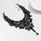 Zenat Vintage Black Lace Bead Gothic Necklace