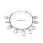 Zenat Stainless Steel Heart Coin Charm Bracelet for Women