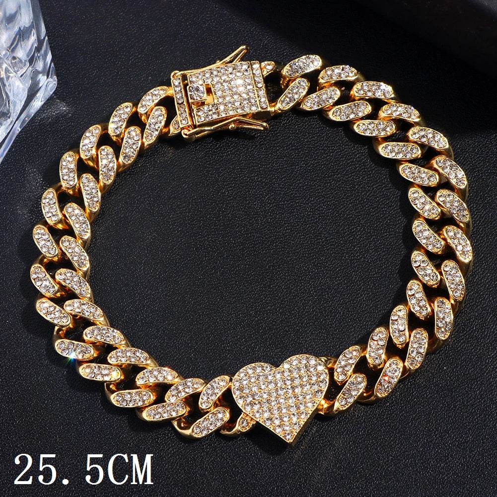 Zenat Iced Out Chunky Cuban Anklet for Women