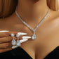 Wedding Season Women's Fashion Copper Claw Chain Water Drop Necklace Earrings Bracelet Jewelry Set Wedding Banquet Festival Gift