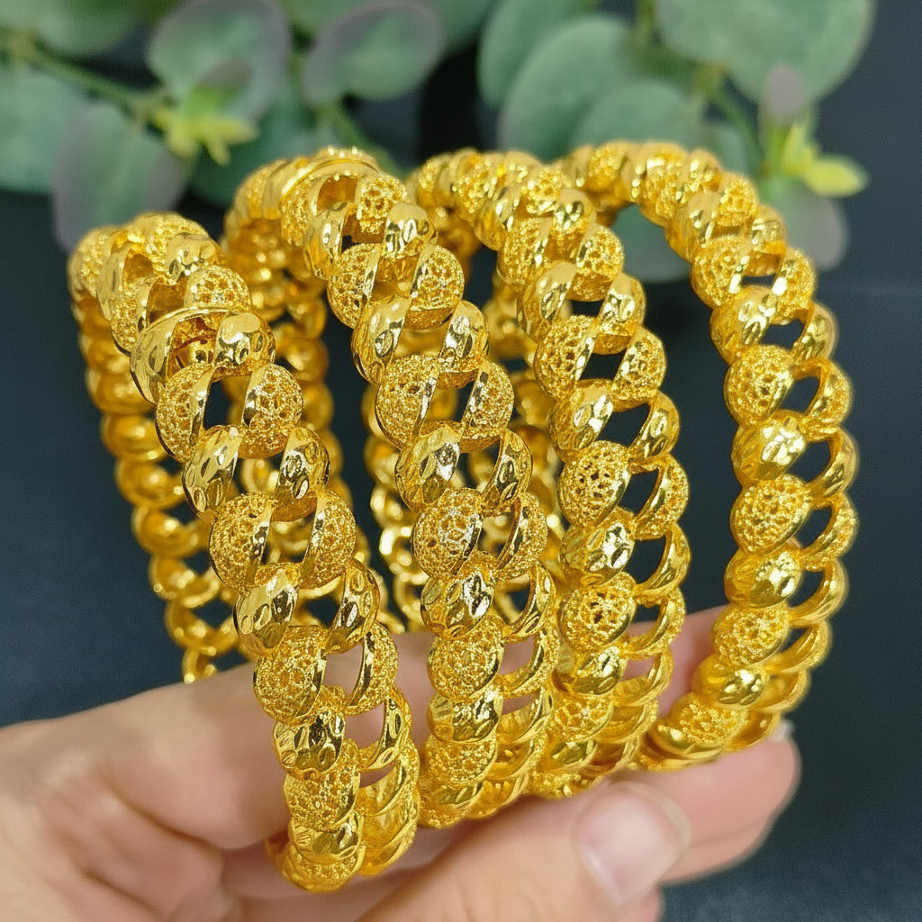 Zenat Luxury 24K Gold Plated Wedding Bangles