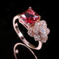 Zenat Elegant Red Corundum Ring with Large Zircon