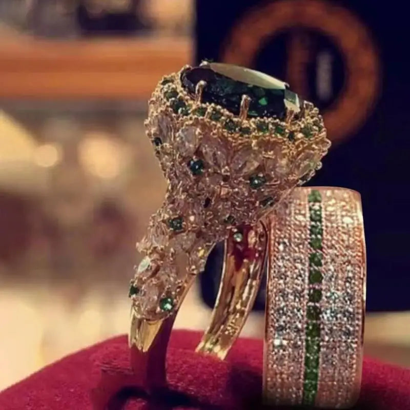 Zenat Luxury Princess Cubic Zircon Ring Set