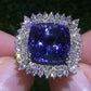 Zenat Blue Cube Zircon Elegant Ring