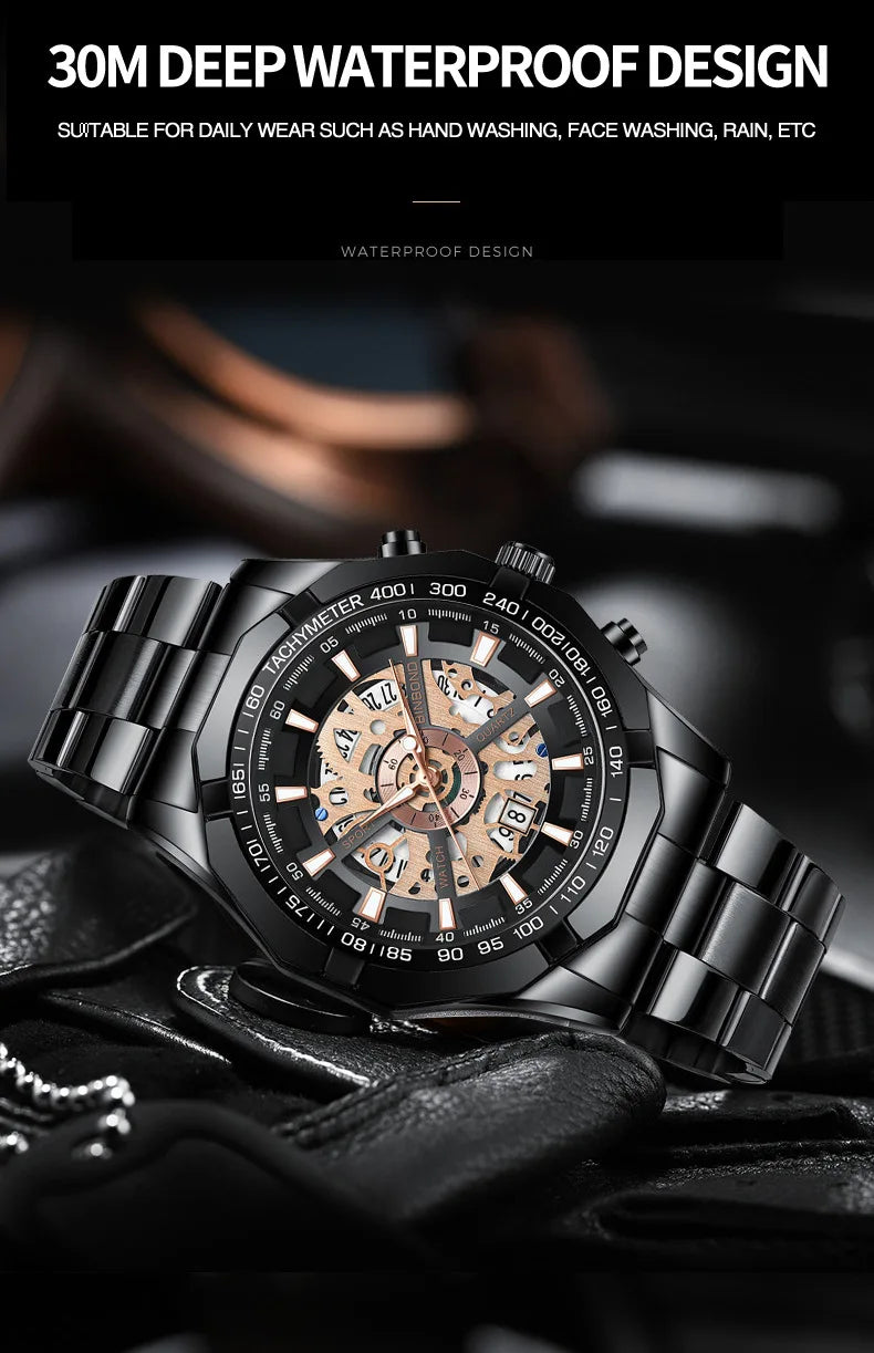 Zenat 2025 Luxury Men’s Quartz Stainless Steel Watch