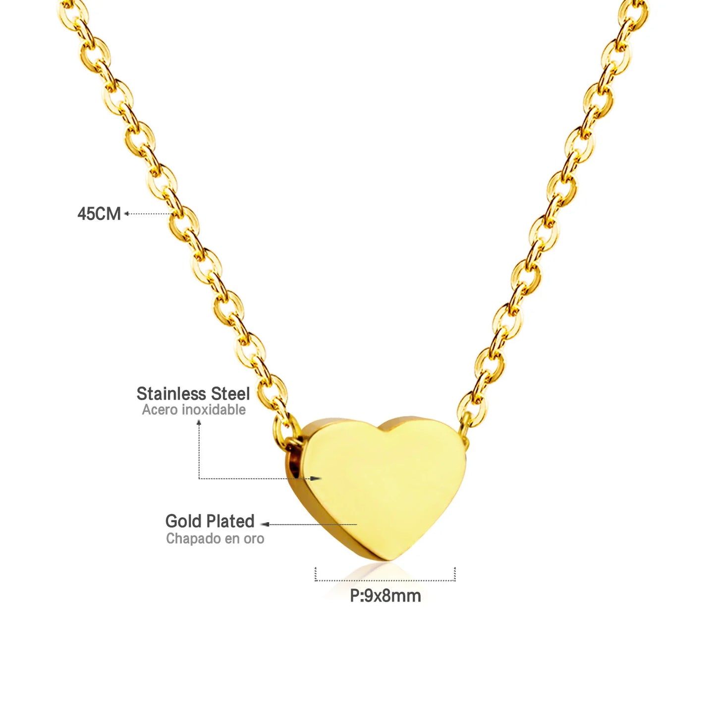 Zenat Golden Chains Necklaces Star Heart Stainless Steel