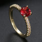 Fashion Luxury Multicolor Charm Zircon Wedding Rings for Women Round Square Stone Party Ring Jewelry