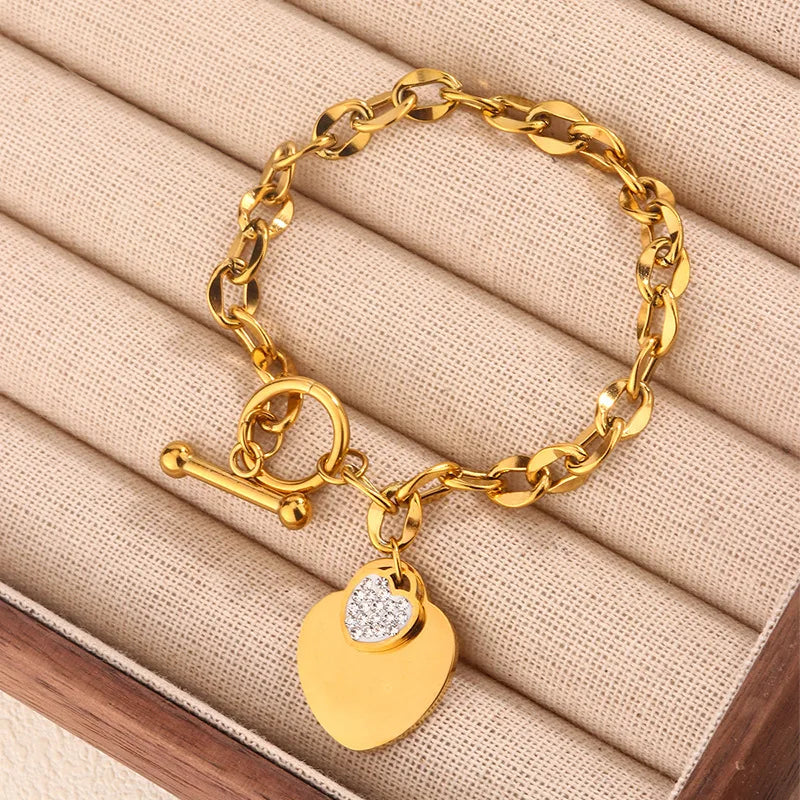 Zenat No Fade Stainless Steel Gold Plated Bracelet