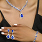 Minimalist Water drops Jewelry Set for Women Crystal Necklace Bracelet Earrings Set Gift Banquet Wedding Anniversary Accessories