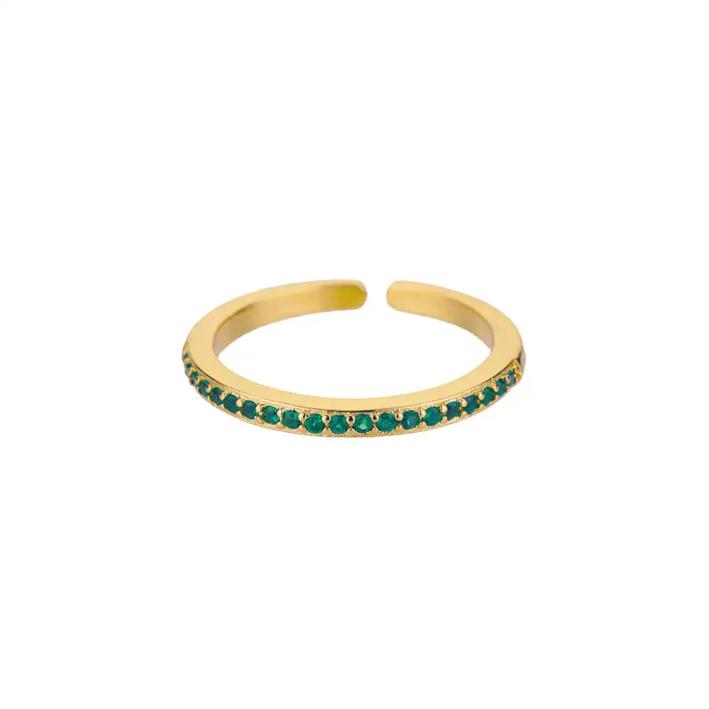 Zenat Mini Green Zircon Adjustable Ring