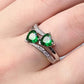 Zenat Green Oval Crystal Party Women's Ring