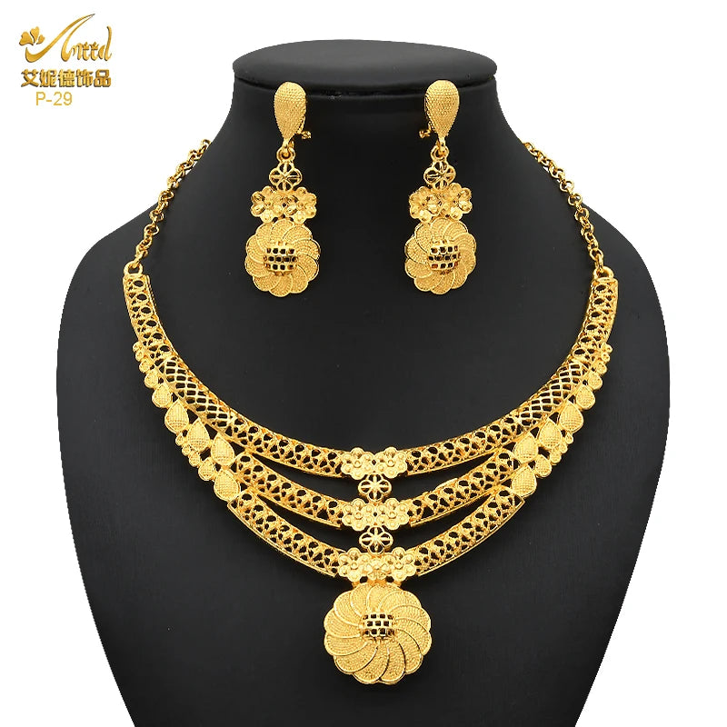 Zenat Luxury Indian style Jewelry Sets 24K Golden