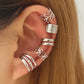 Zenat 5PCS Silver Leaf Clip Earrings – Non-Piercing