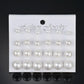Zenat 18 Pairs Pearl Earrings – Lightweight Daily Wear