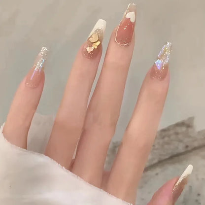 Zenat 24Pcs Glitter Diamond Press-On Nails