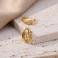 Stainless Steel Evil Eye Earrings for Women 2024 Trend Gold Color Round Circle Hoop Earrings Luxury Wedding Jewelry aretes