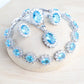Zenat Blue Zirconia Silver 925 Women Bridal  Necklace Set