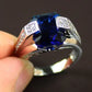Zenat Blue Cube Zircon Elegant Ring