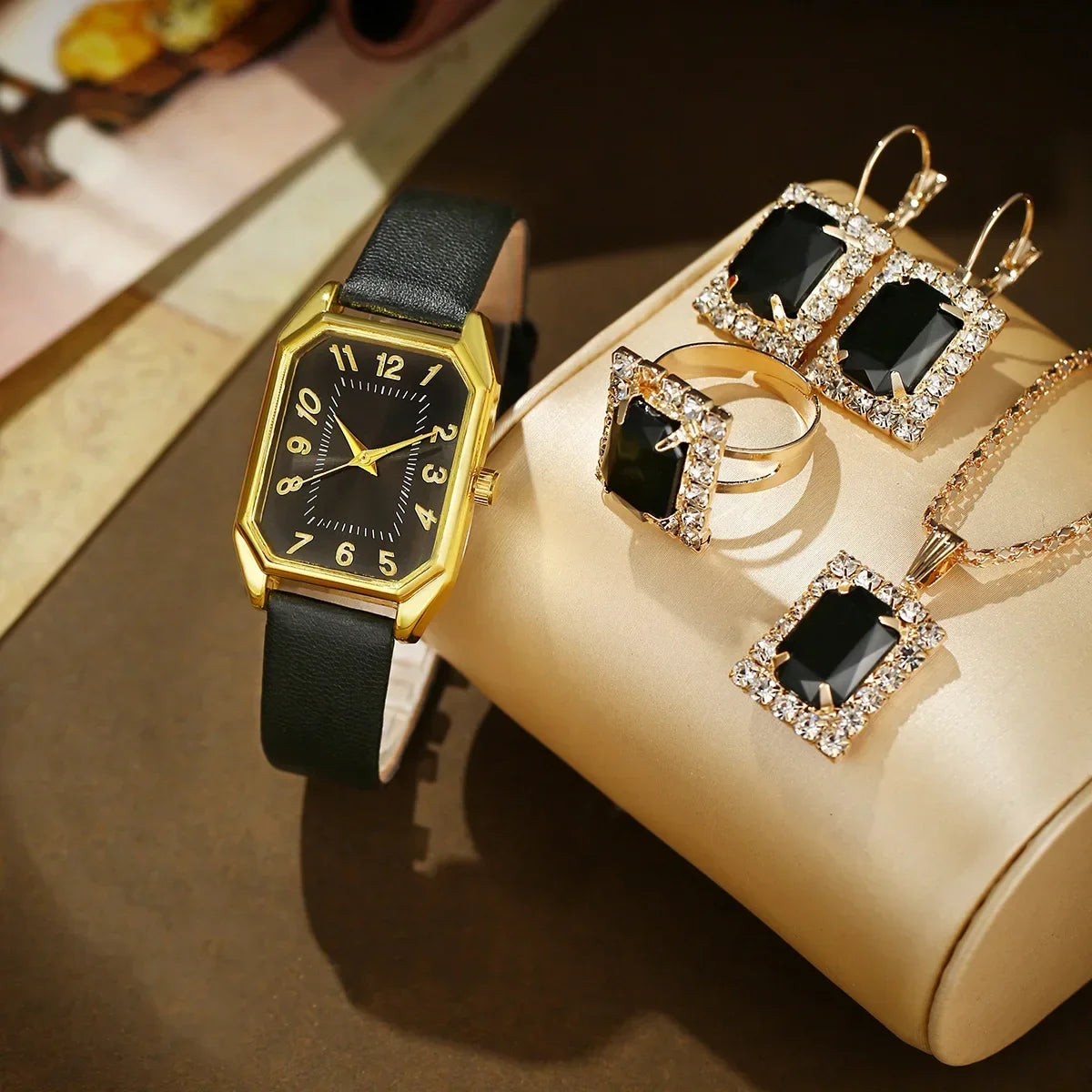 Luxury Fashion Square Women's Watches Brand Ladies Quartz Wristwatch Classic Simple Femme Blue Leather Band