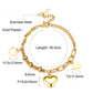 Zenat Stainless Steel Heart Coin Charm Bracelet for Women