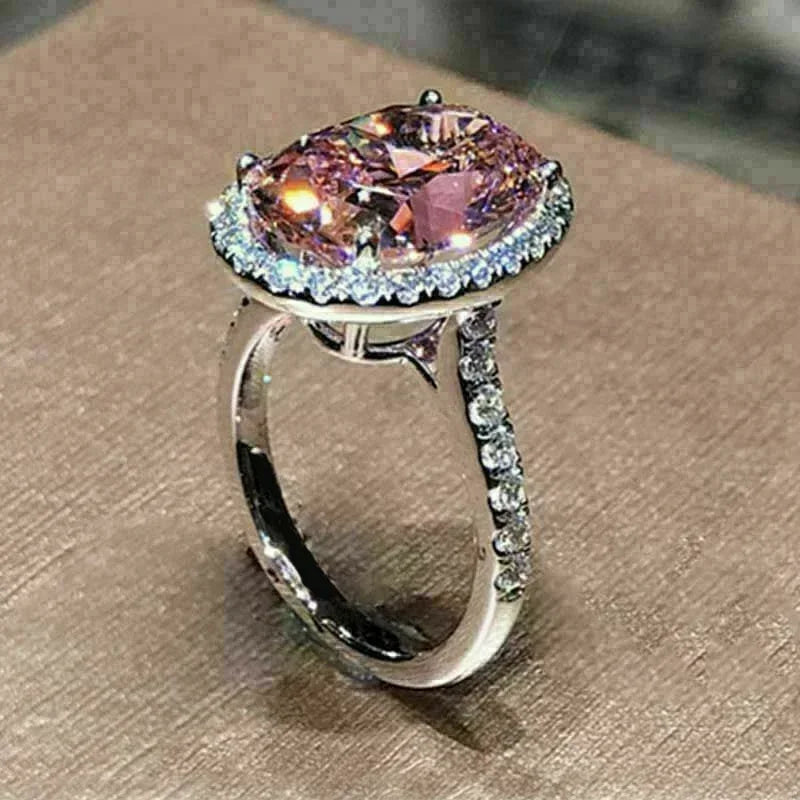 Zenat Pink Cubic Zirconia Ring for Women