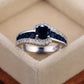 Zenat Luxury Prong Rings – Deep Blue Zircon