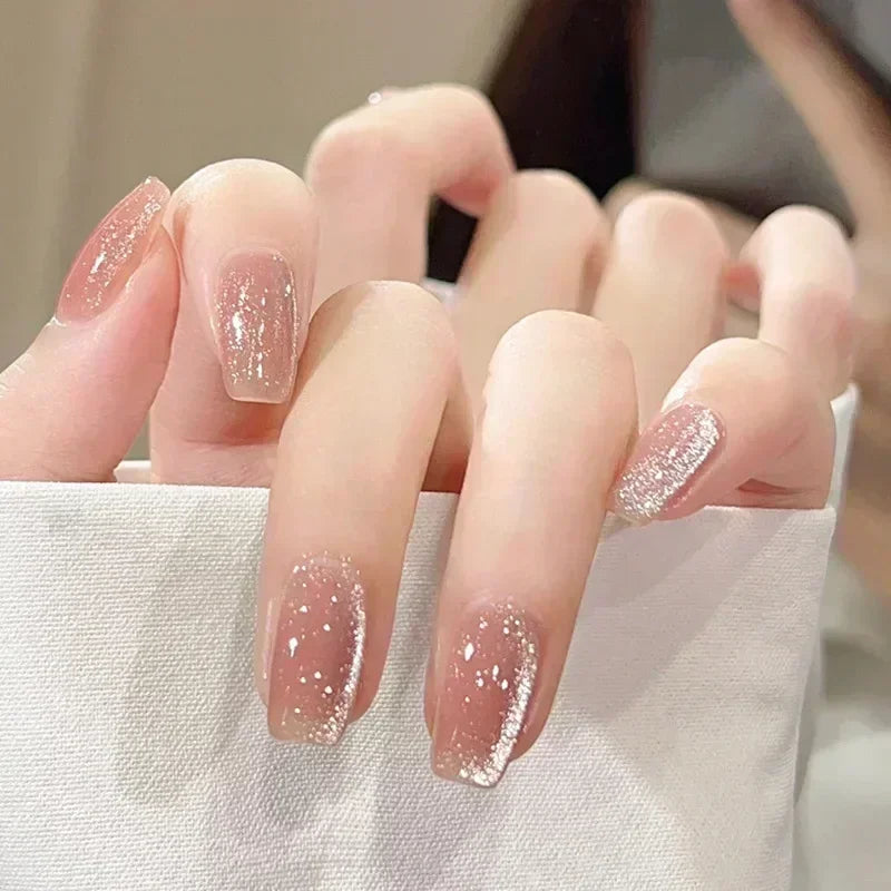 Zenat 24Pcs Glitter Diamond Press-On Nails